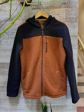 Smartwool | "Hudson Trail" Fleece Full-Zip Hoodie - Men's Large, Orange/Blue